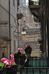 Veduta dal balcone sui ruderi di Palazzo Valdina